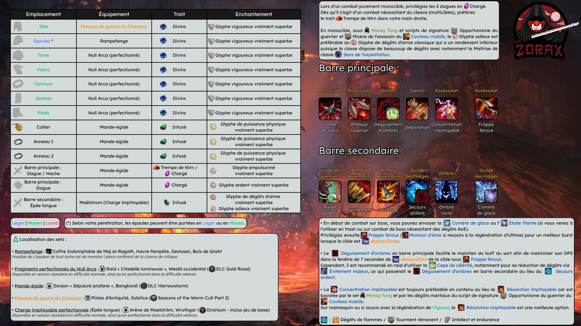 Build Boss Warmask Pur Lame noire Vigueur Vampire DPS PvE U50